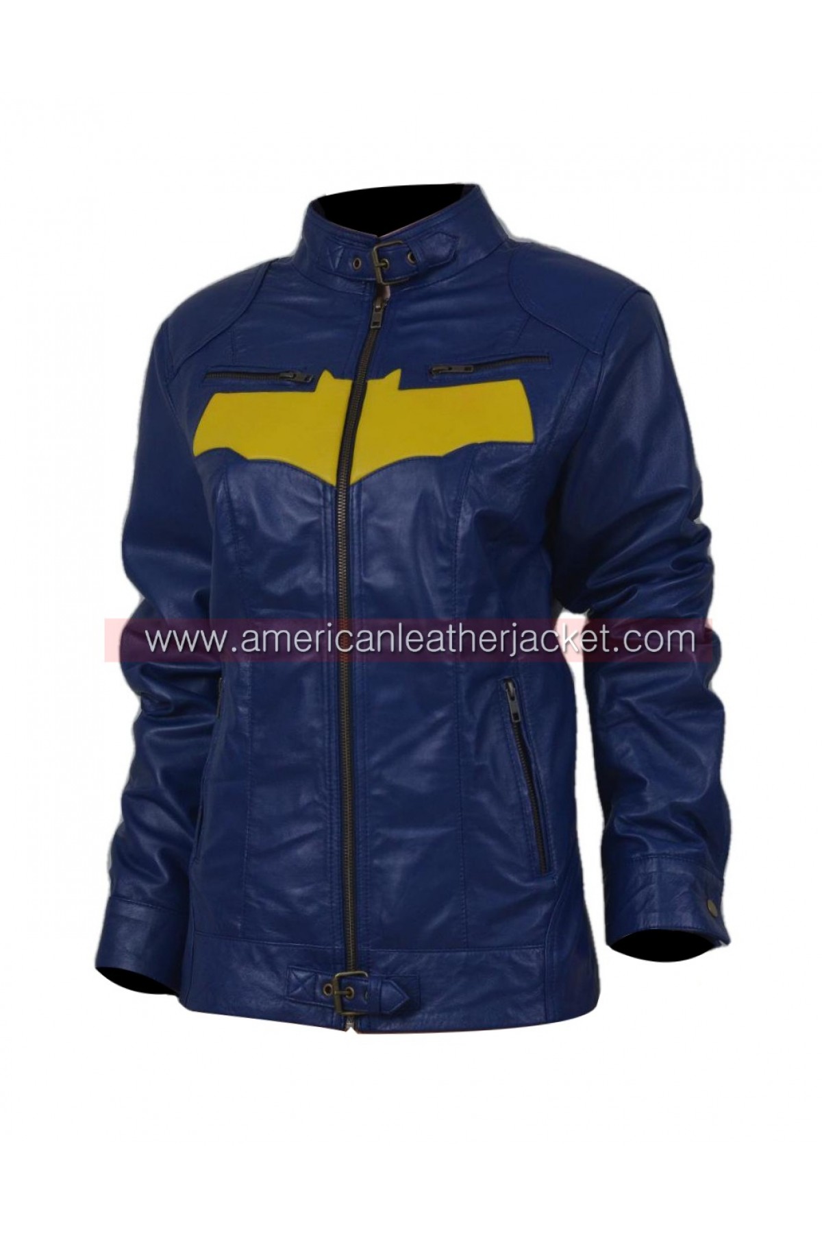 Batgirl Blue Leather Jacket | Comic Superhero Costume